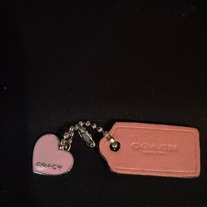 Coach Pink Heart and Tag Key Holder